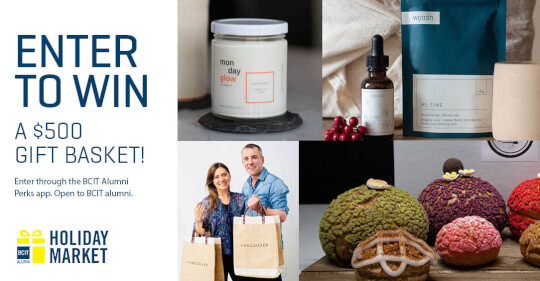 Win a $500+ Gift Box from the 2022 BCIT Alumni Holiday Market!
