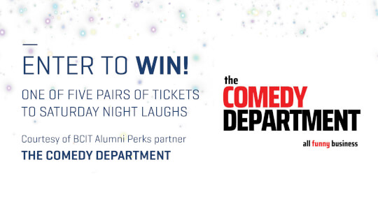 Win one of five pairs of tickets to Saturday Night Laughs at The Comedy Department!